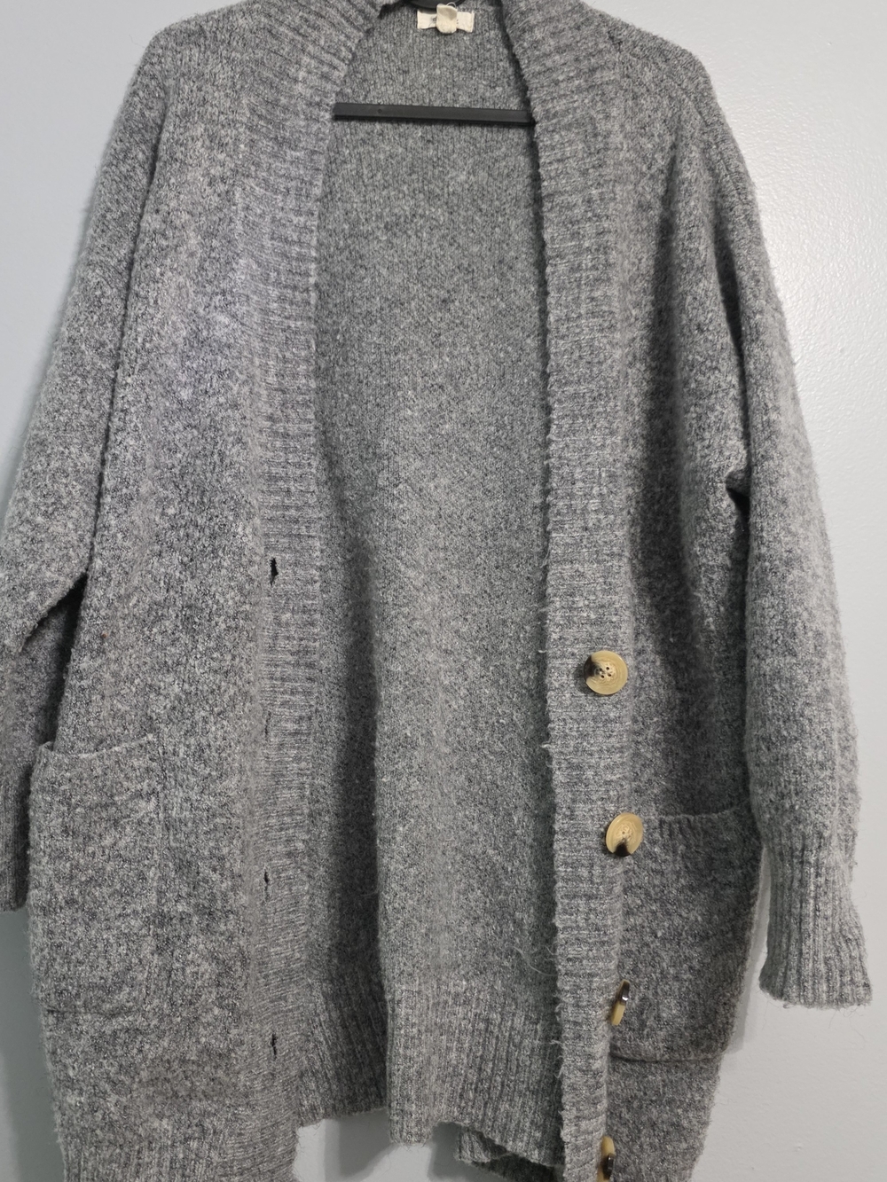 Debut Oversized Heathered Gray  Pocket Cardigan - Picture 3 of 5